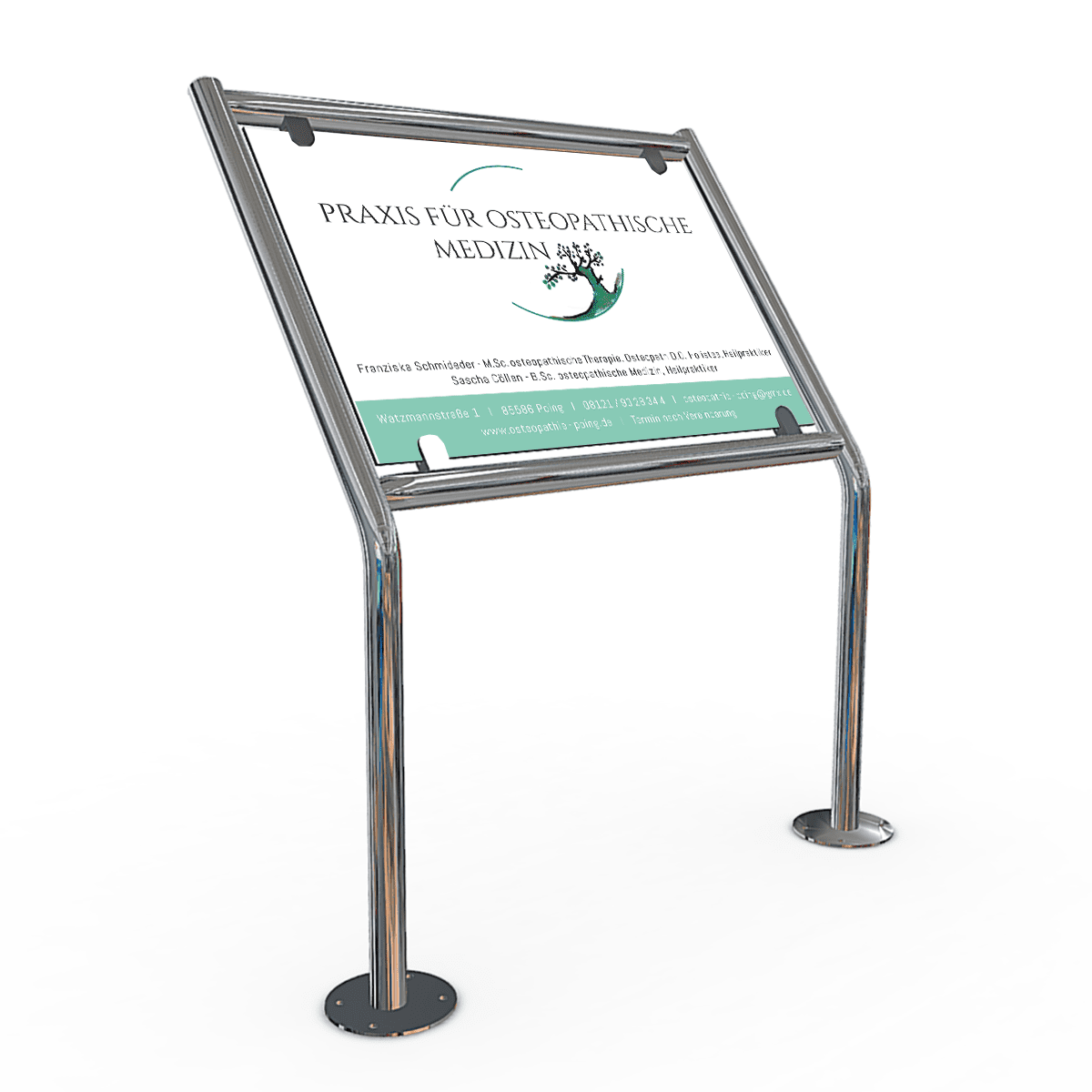 Bild von Pultform Infotafel Neapel mit Dibond-Werbetafel